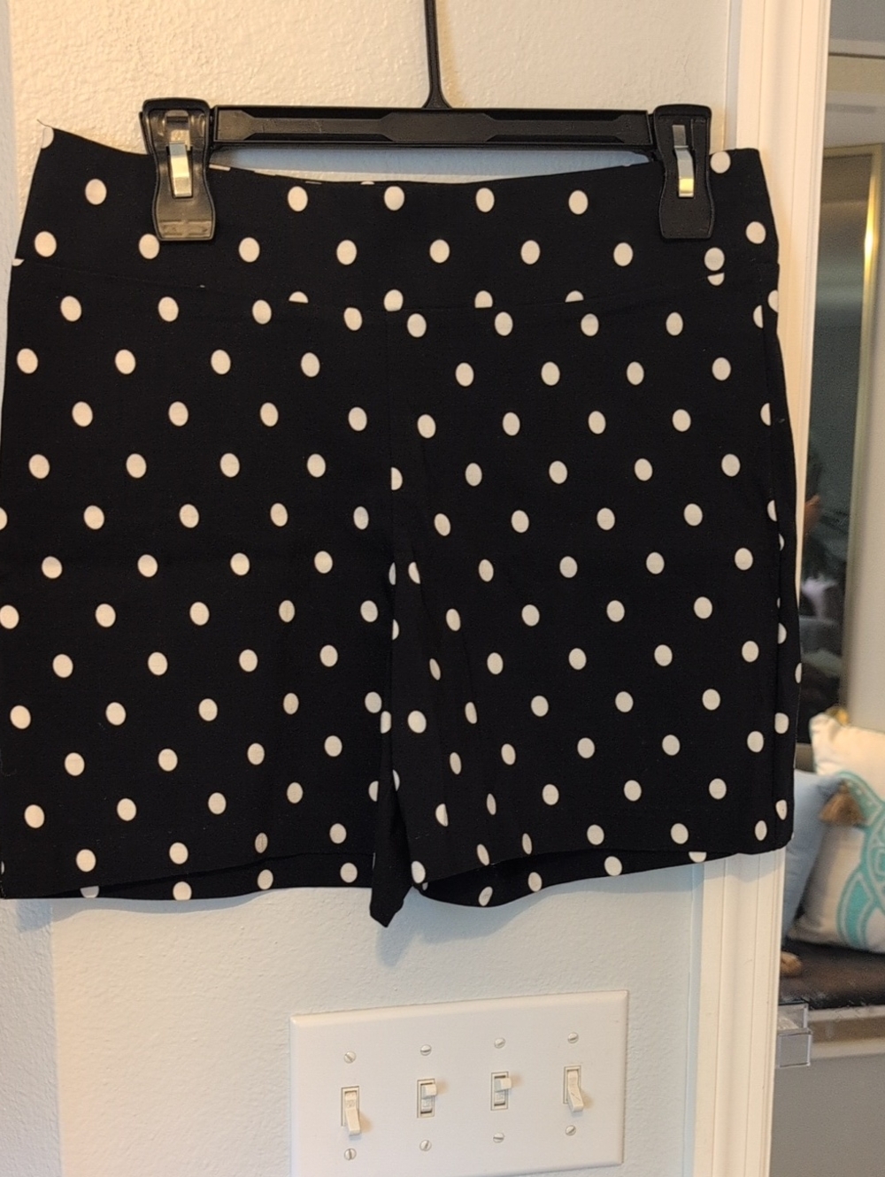 Polka Dot Women's Shorts — Black with White Dots